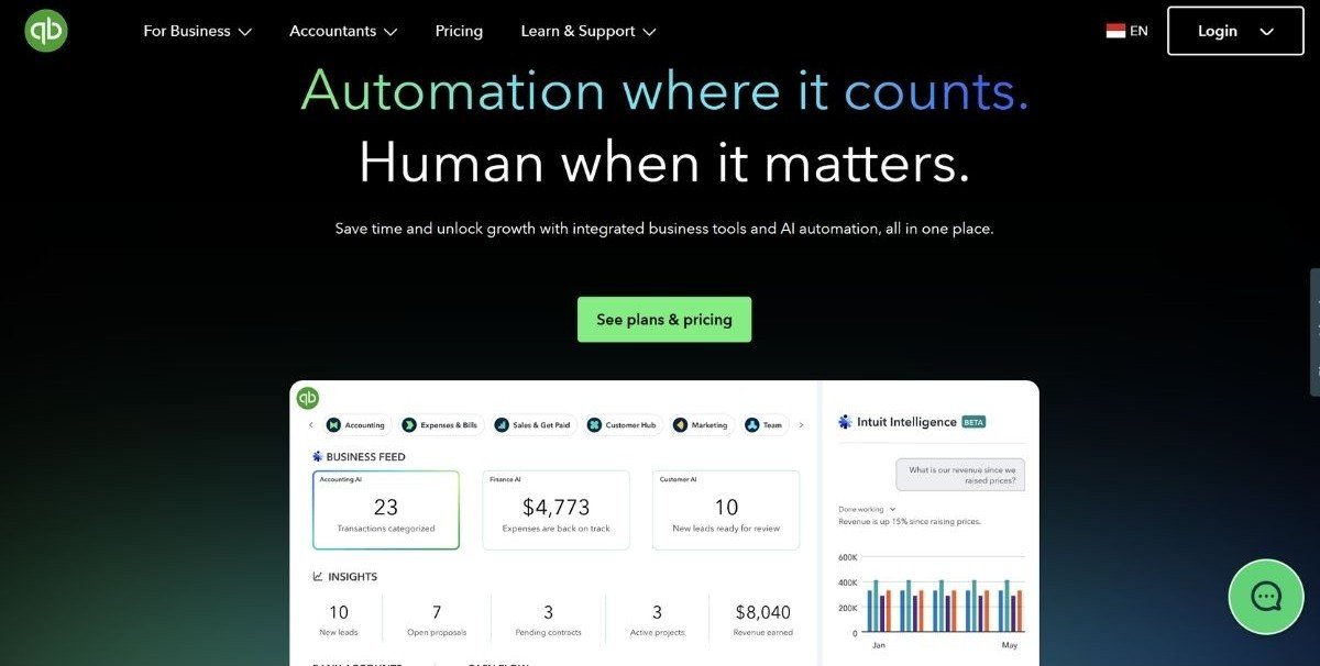 QuickBooks Homepage