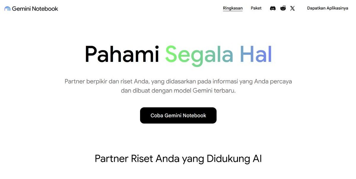 Gemini Notebook homepage