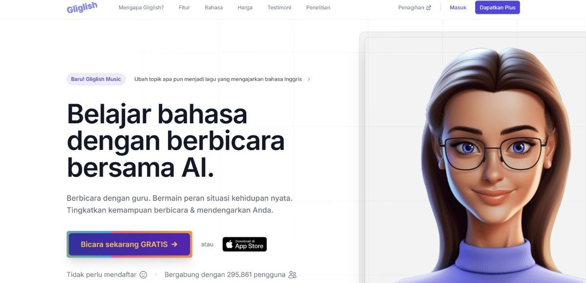 Gliglish homepage