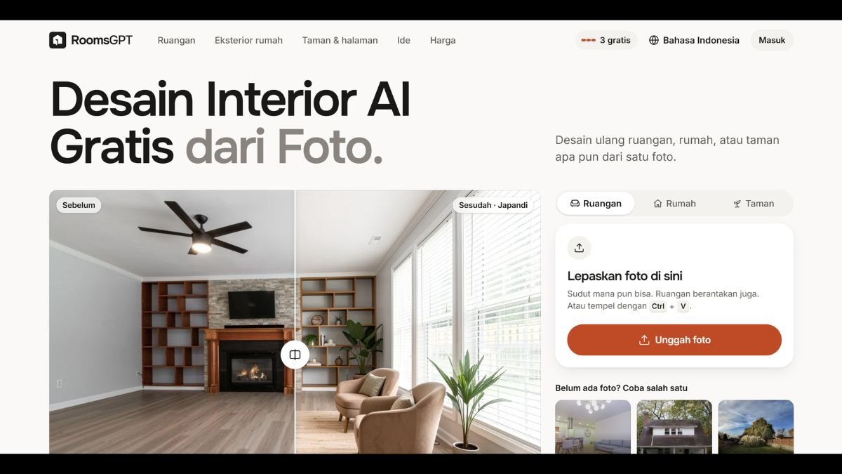 RoomsGPT homepage
